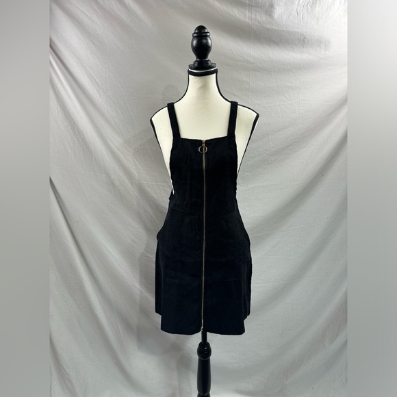 Zip Up Corduroy Overall Dress Black - Picture 6 of 9